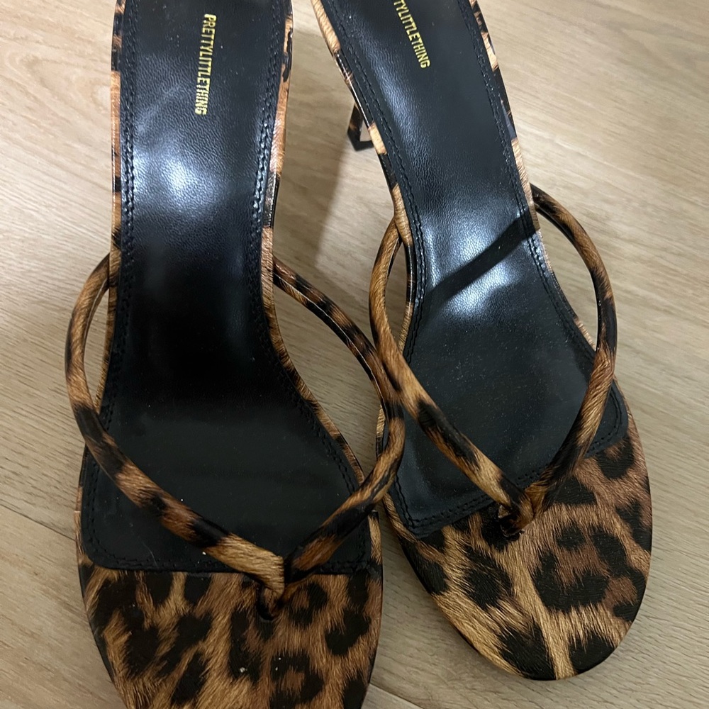 PrettyLittleThing Animal Print kitten heel